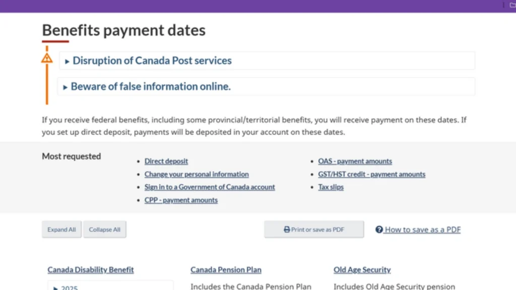 CPP & OAS Benefit Payment Coming In October 2025
